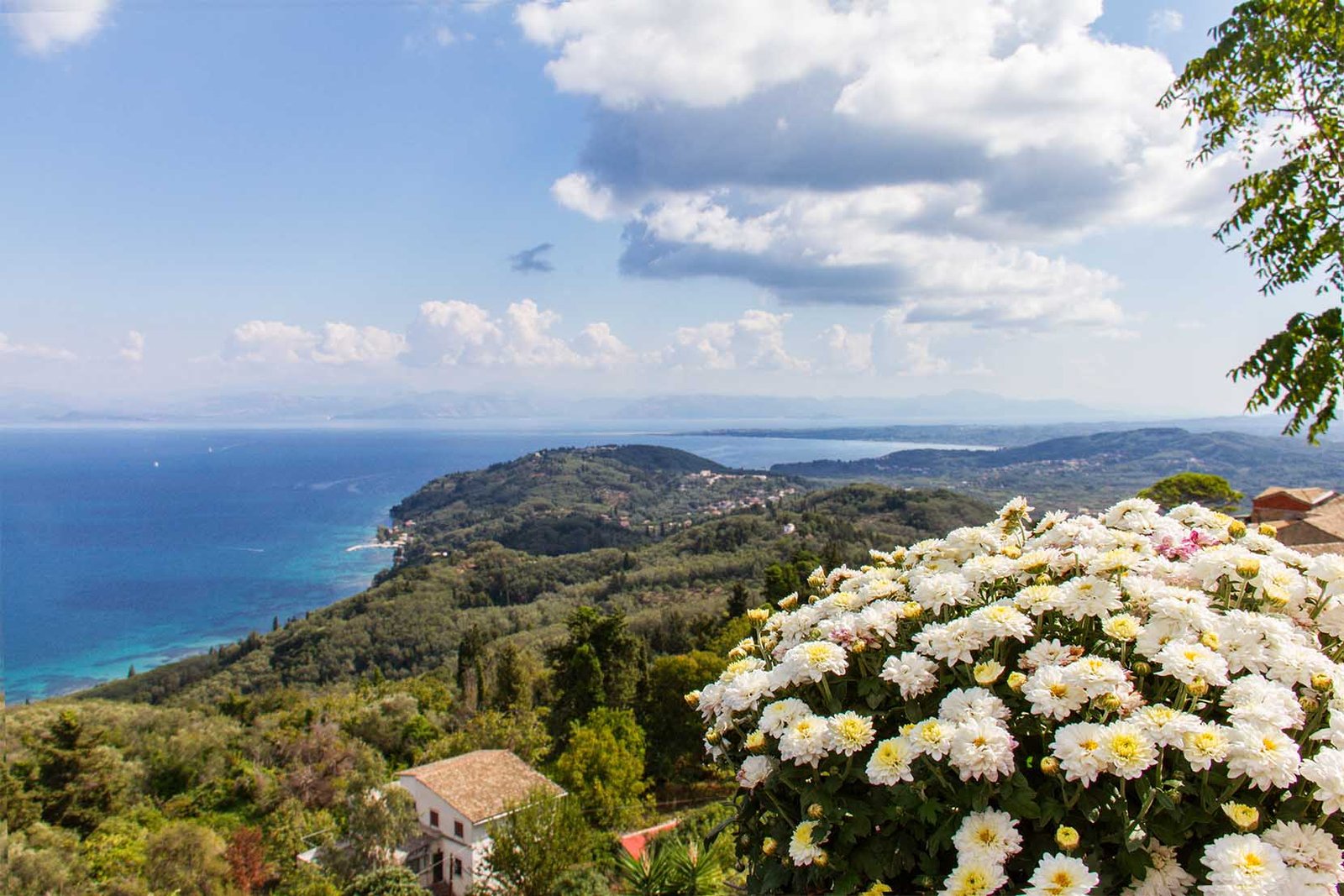 chlomos village Corfu Island